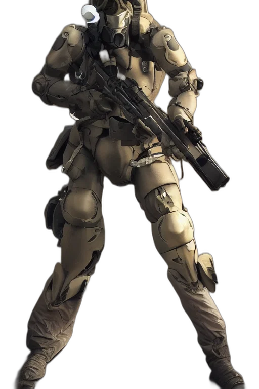 robot, weapon, concept art, 3d render transparent PNG cut-out