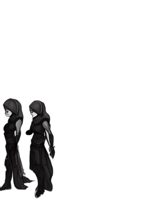 dress, mask, creature, hair, concept art, comic book art, pixel art, fantasy art transparent PNG cut-out