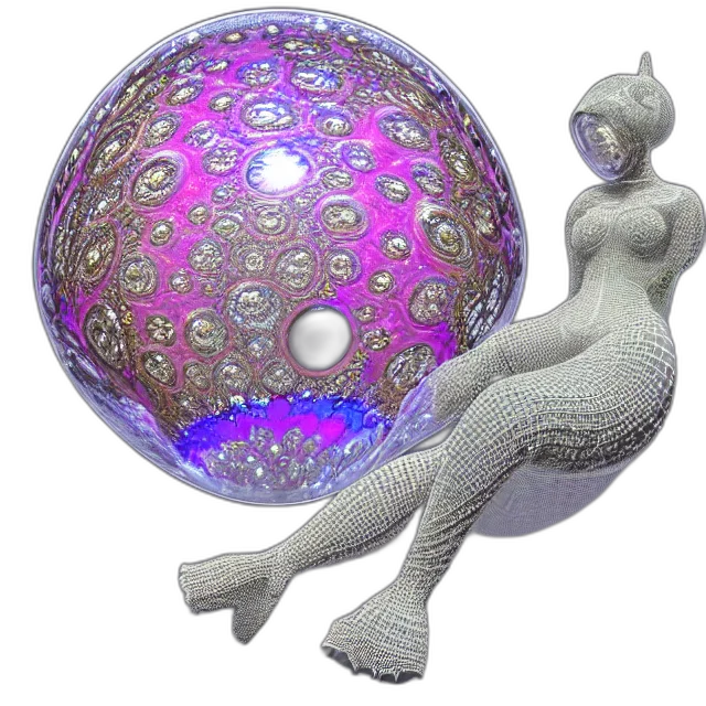 jewelry, dress, 3d render, vaporwave transparent PNG cut-out