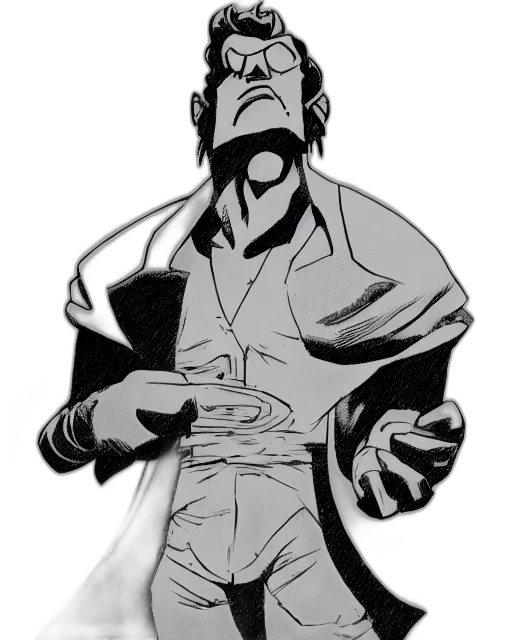 jacket, staff, comic book art, concept art transparent PNG cut-out