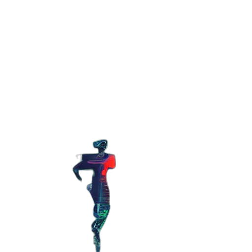 robot, staff, weapon, sword, pixel art, 3d render, concept art, vaporwave transparent PNG cut-out