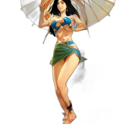 umbrella, dress, fantasy art, concept art transparent PNG cut-out