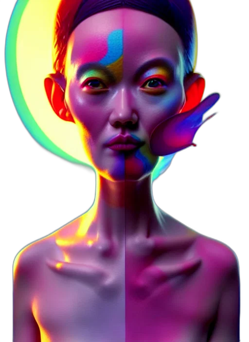 face, mask, robot, creature, photorealistic, concept art, cyberpunk, fantasy art transparent PNG cut-out