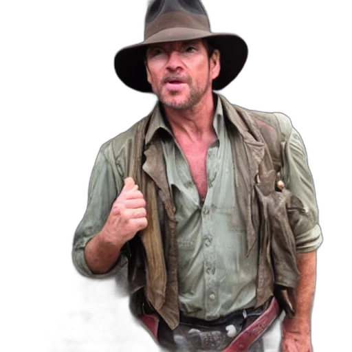 hat, chris, patt, indiana, jones, epic, pose transparent PNG cut-out