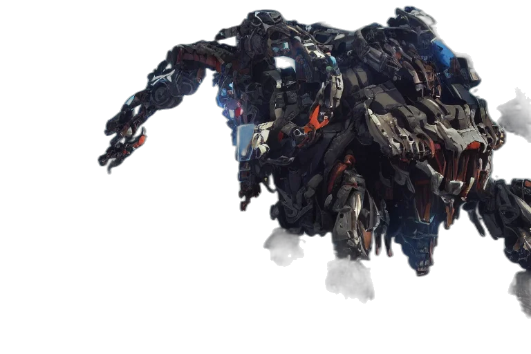 robot, creature, dragon, animal, concept art, 3d render, outer space, burrower transparent PNG cut-out