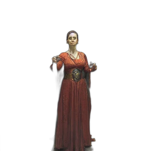 dress, staff, jewelry, mask, concept art, 3d render, fantasy art, photorealistic transparent PNG cut-out