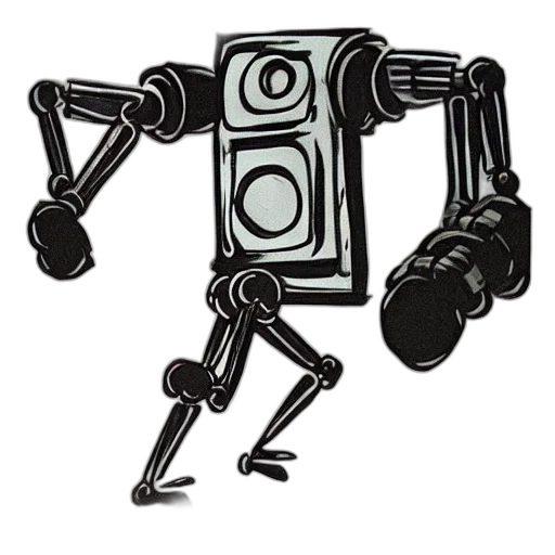 robot, staff, concept art, cartoon transparent PNG cut-out