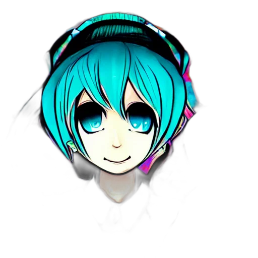 mask, face, staff, robot, anime, cartoon, 3d render, vaporwave transparent PNG cut-out