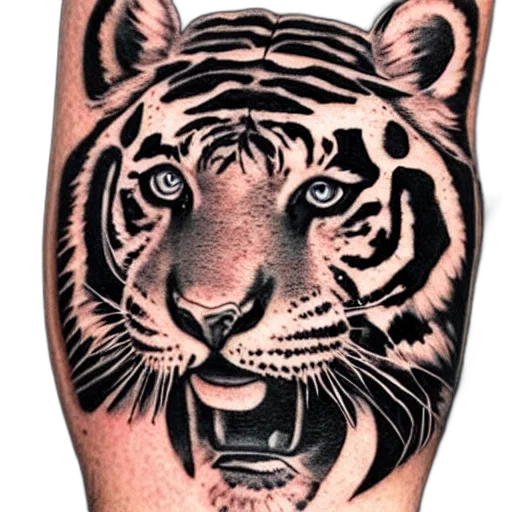 animal, photorealistic, tattoo, design, face, beautiful, girl, wearing transparent PNG cut-out
