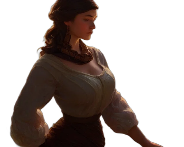 dress, crown, staff, jewelry, concept art, photorealistic, fantasy art, oil painting transparent PNG cut-out