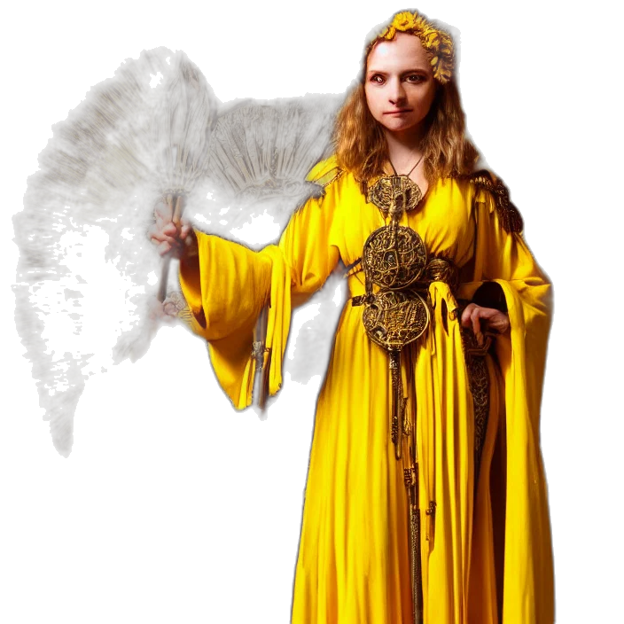 dress, staff, fantasy art, concept art transparent PNG cut-out