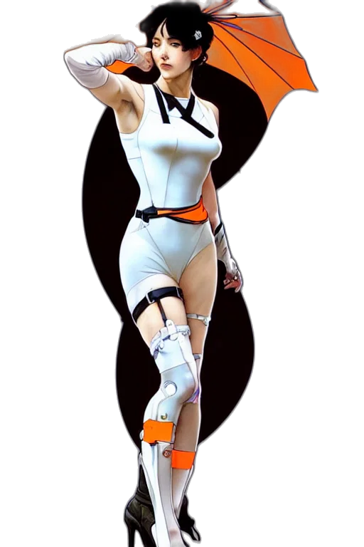 robot, concept art, 3d render, cyberpunk transparent PNG cut-out