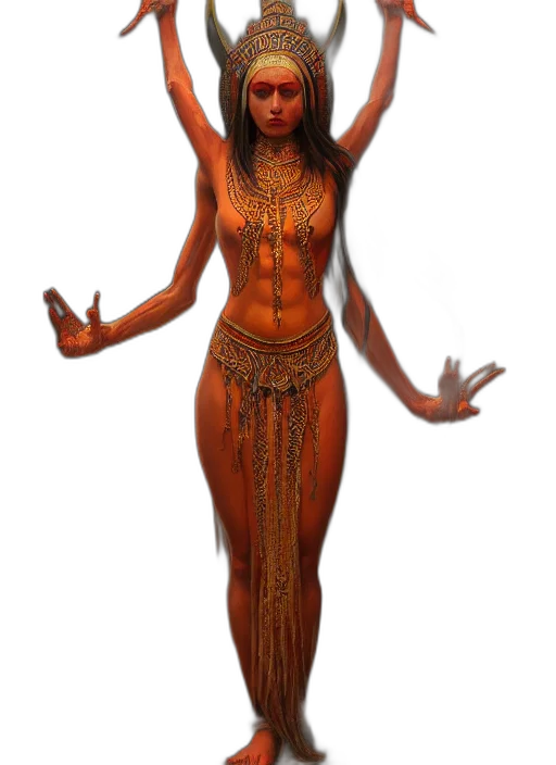 jewelry, staff, creature, dress, fantasy art, concept art, 3d render, pixel art transparent PNG cut-out