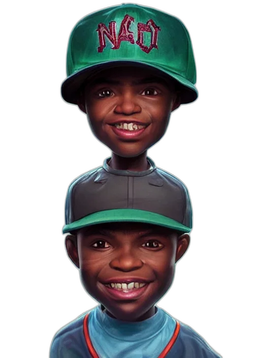 face, hat, cartoon, 3d render, concept art, pixel art, green, caricature transparent PNG cut-out