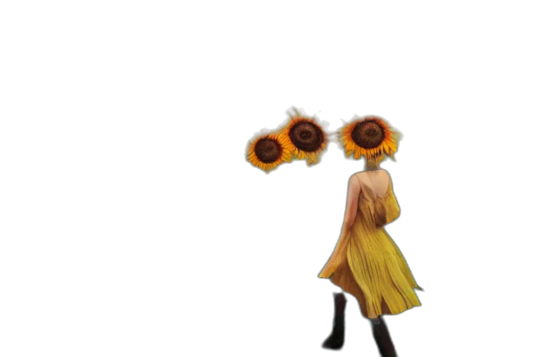 flower, dress, hat, mask transparent PNG cut-out