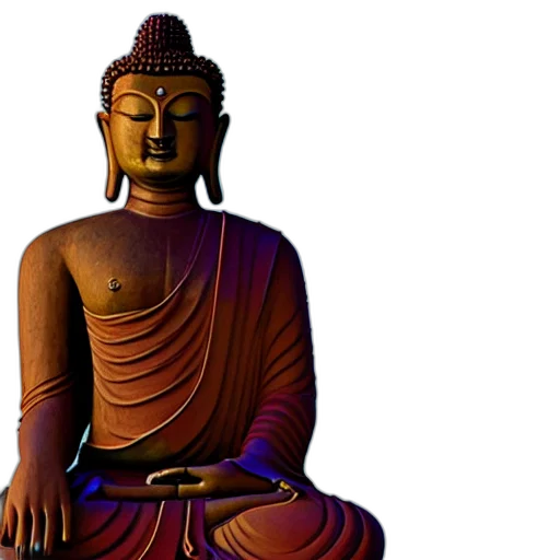 3d render, photorealistic, buddha, standing, upright transparent PNG cut-out