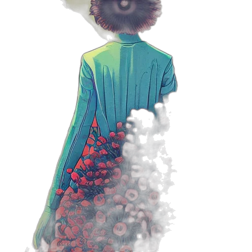 dress, flower, robot, mask transparent PNG cut-out