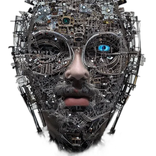 robot, face, mask, cyberpunk, concept art, 3d render, comic book art, artificial transparent PNG cut-out