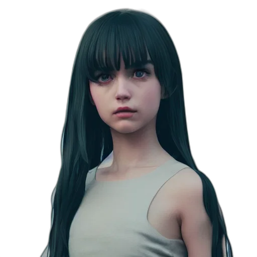 hair, face, dress, creature transparent PNG cut-out