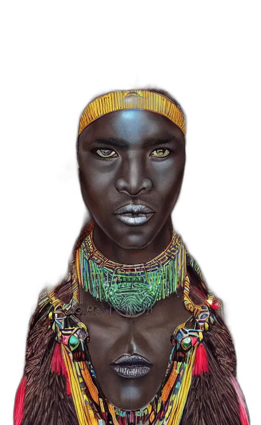 face, jewelry, mask, crown, photorealistic, concept art, fantasy art, watercolor transparent PNG cut-out