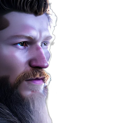 face, 3d render, photorealistic, fantasy art transparent PNG cut-out