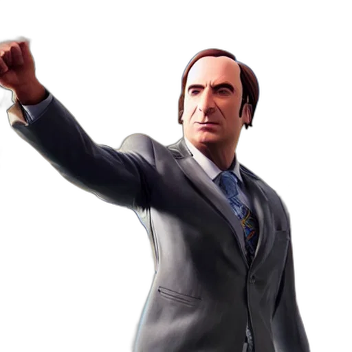 jacket, staff, 3d render, concept art, cartoon, photorealistic, saul, goodman transparent PNG cut-out