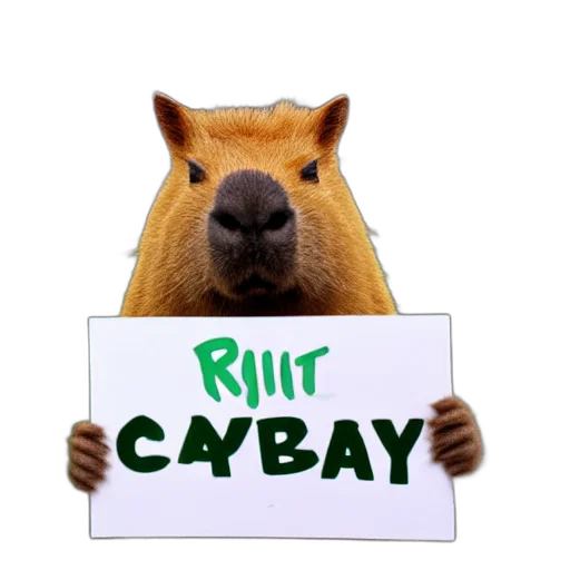 animal, photorealistic, realistic, high, quality, photo, capybara, holding transparent PNG cut-out