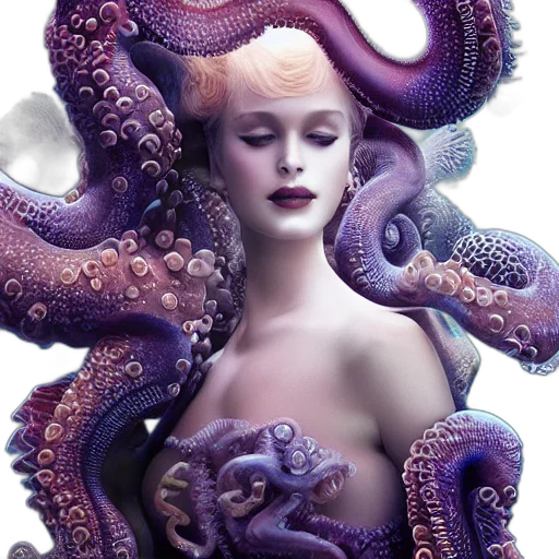 creature, hair, animal, fantasy art, concept art, photorealistic, 3d render, underwater transparent PNG cut-out
