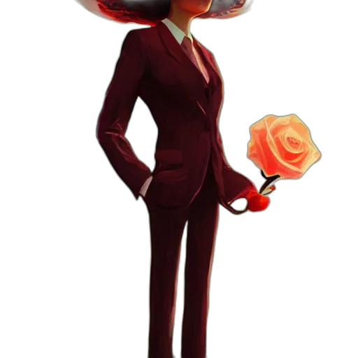 staff, hat, flower, crown, concept art, 3d render, cartoon, fantasy art transparent PNG cut-out
