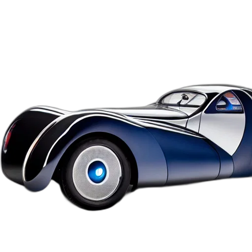 car, 3d render, concept art, photorealistic, cartoon, futuristic, bugatti, type transparent PNG cut-out