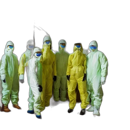 staff, jacket, wide, shot, photo, group, scientists, hazmat transparent PNG cut-out