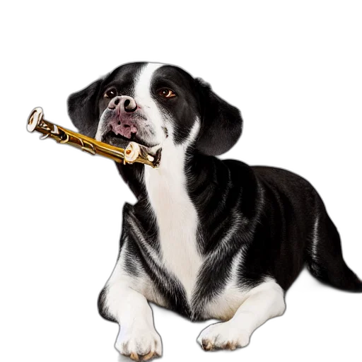 staff, animal, weapon, food, photorealistic, dog, playing, flute transparent PNG cut-out