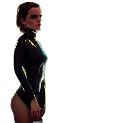 jacket, dress, robot, staff, concept art, comic book art, cyberpunk, 3d render transparent PNG cut-out