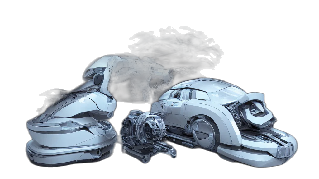 car, robot, concept art, 3d render transparent PNG cut-out