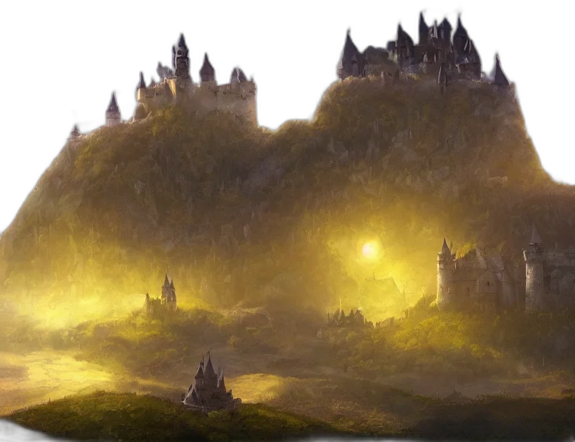 dragon, crown, sword, fantasy art transparent PNG cut-out