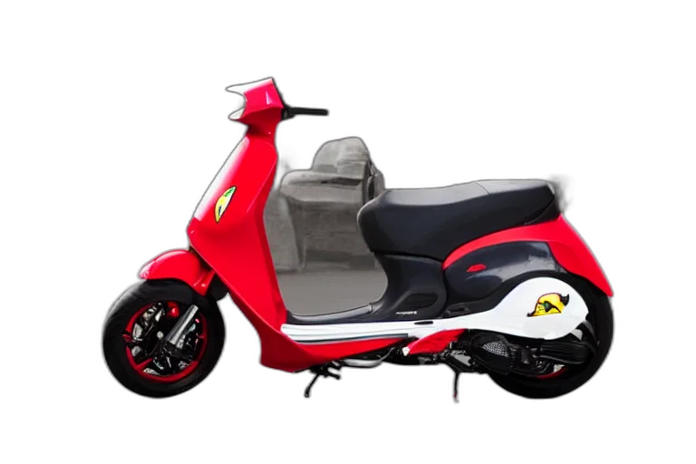 3d render, photorealistic, scooter, designed, produced, ferrari transparent PNG cut-out