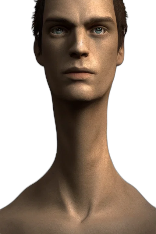face, mask, robot, hair, 3d render, photorealistic, concept art, fantasy art transparent PNG cut-out