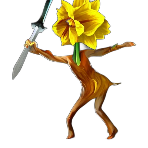 flower, staff, weapon, sword, concept art, 3d render, pixel art, fantasy art transparent PNG cut-out