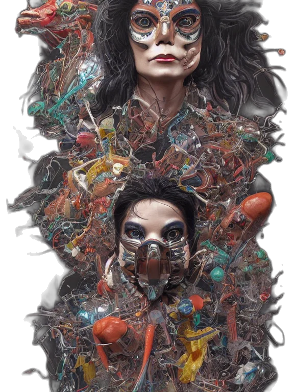 mask, face, hair, creature, comic book art, concept art, cyberpunk, fantasy art transparent PNG cut-out