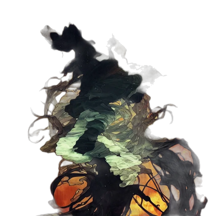 mask, dragon, hair, crown transparent PNG cut-out