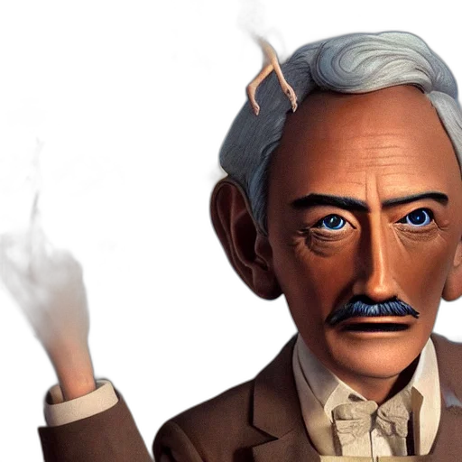 face, concept art, cartoon, 3d render, photorealistic, anomalisa, salvador, dali transparent PNG cut-out