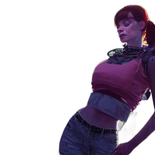robot, cyberpunk, concept art, 3d render transparent PNG cut-out