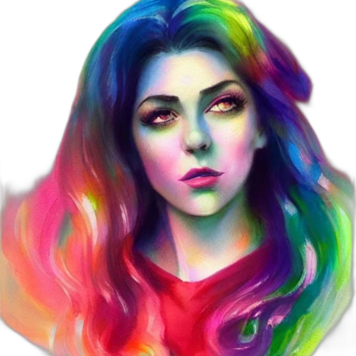 face, hair, dress, watercolor transparent PNG cut-out
