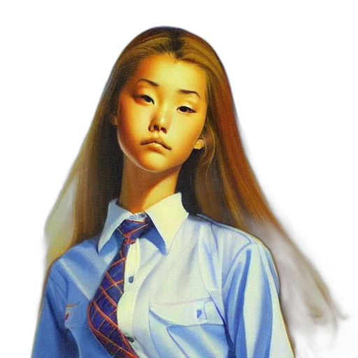 face, dress, jacket, staff, oil painting, photorealistic, vaporwave, anime transparent PNG cut-out