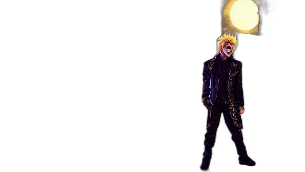 jacket, mask, staff, weapon transparent PNG cut-out