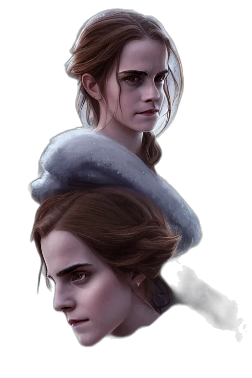 crown, face, concept art, fantasy art, photorealistic, watercolor, snow, fire transparent PNG cut-out