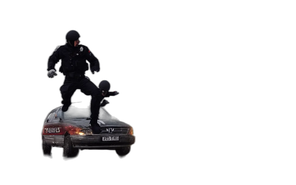 car, weapon, robot, concept art, 3d render, outer space, thugs, dressed transparent PNG cut-out