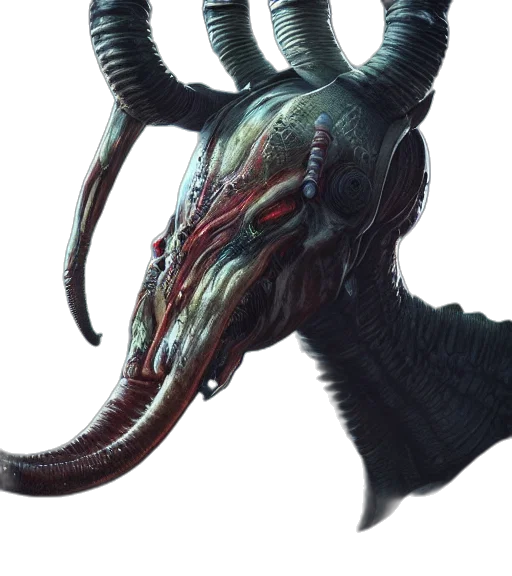 creature, dragon, mask, animal, concept art, fantasy art, photorealistic, 3d render transparent PNG cut-out