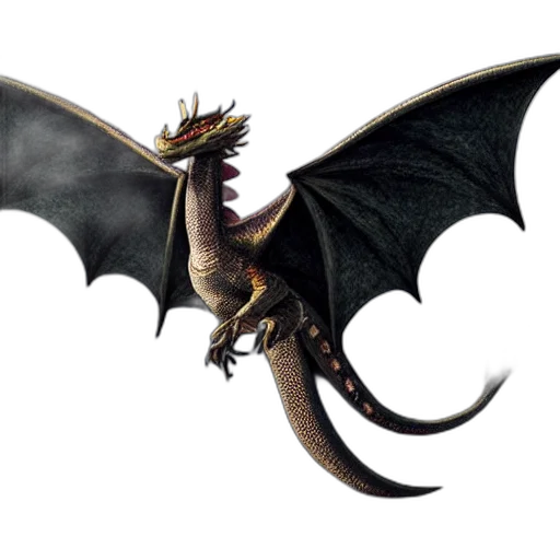 dragon, animal, creature, concept art, 3d render, fantasy art, photorealistic, dark transparent PNG cut-out