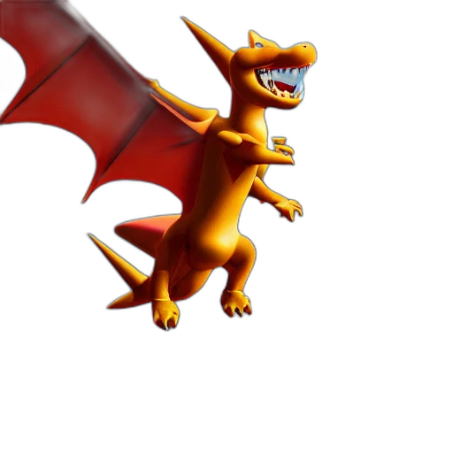 dragon, creature, animal, staff, 3d render, concept art, pixel art, fantasy art transparent PNG cut-out